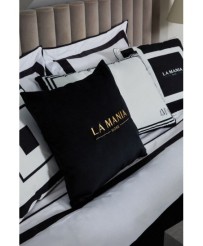 La Mania welurowa poduszka Black & Gold 50x50 cm czarno-złota