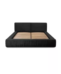 Łóżko tapicerowane 160x200 Naomi czarne ze stelażem i pojemnikiem
