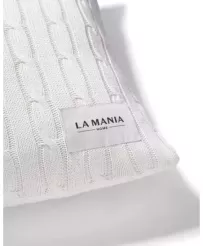 La Mania poduszka dekoracyjna LULLABY No.1 - 45x45 cm biała, bawełna, bambus