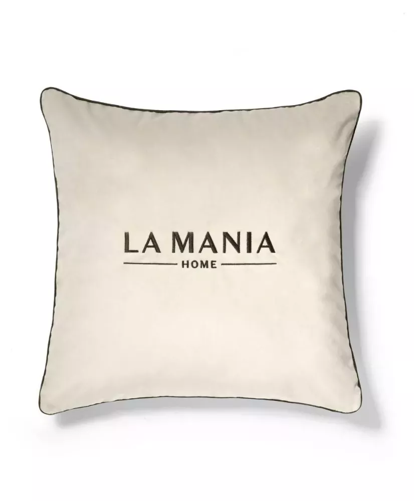 La Mania welurowa poduszka dekoracyjna Portico No.2 50x50 cm - beżowa