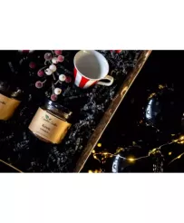 Elegancki zestaw prezentowy Filiżanki do espresso La Mania Stripes Red, aromatyczne kawy mielone arabica