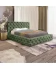 Łóżko tapicerowane 160x200 CARLA zielone ze stelażem i pojemnikiem na pościel