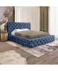 Łóżko tapicerowane 180x200 CARLA niebieskie ze stelażem i pojemnikiem na pościel