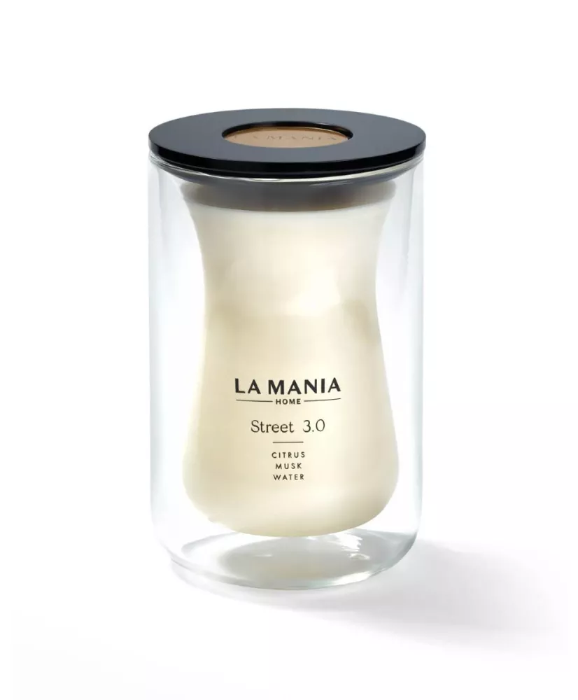La Mania świeca sojowa Street 3.0 szklana XL 1150 g - cytrusowo piżmowa