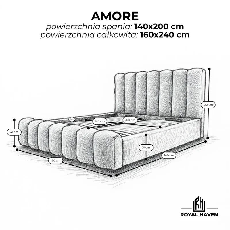 Łóżko tapicerowane 140x200 AMORE Quelle