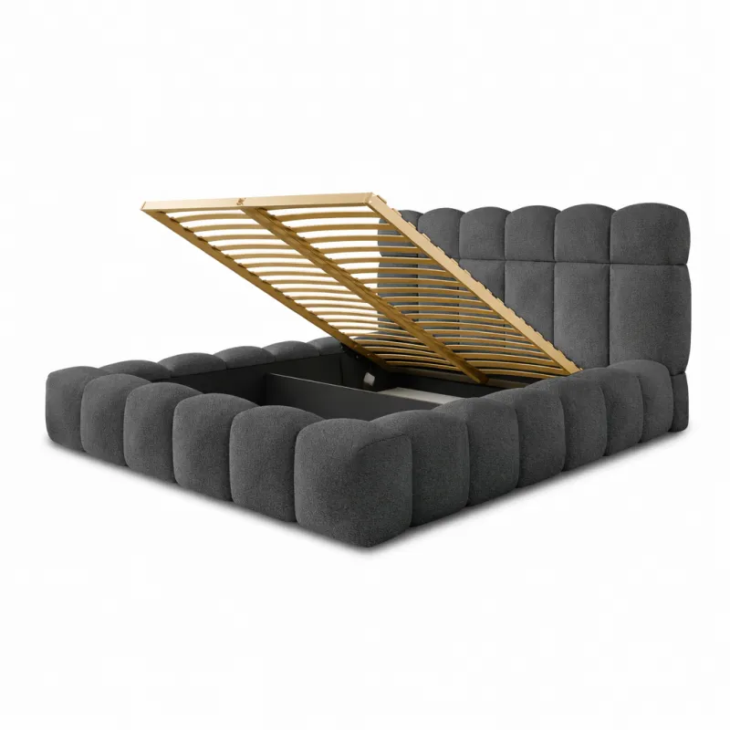 Łóżko tapicerowane 140x200 DENVER Quelle 92 z pojemnikiem i stelażem Polska produkcja