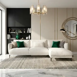 Narożnik FENIX L-kształtny nowoczesny trzyosobowy prawostronny tkanina welur