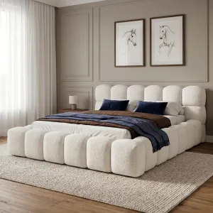 Łóżko tapicerowane 140x200 BOSTON białe ze stelażem i pojemnikiem Polska produkcja kolor do wyboru