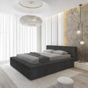 [OUTLET] Łóżko tapicerowane 160x200 MELODY Vito 16 z pojemnikiem i stelażem