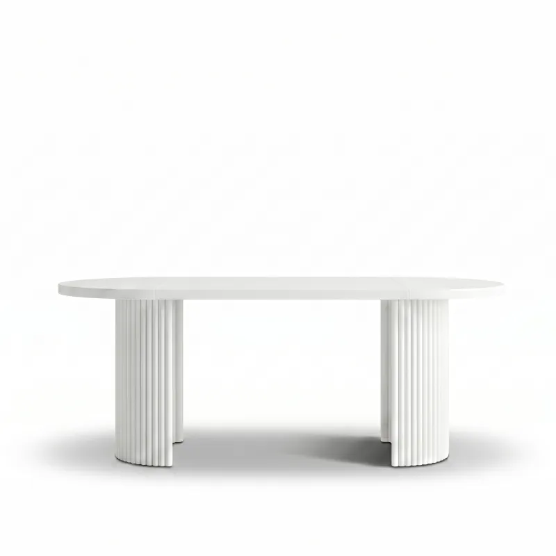 Stół jadalniany okrągły FENTI - nowoczesny, kaszmirowy, rozkładany 100-180 cm, dostępny w 3 kolorach