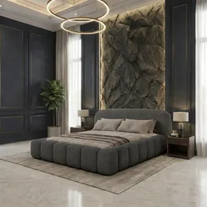 [OUTLET] Łóżko tapicerowane 200x200 ORLANDO Quelle 92 ze stelażem i pojemnikiem