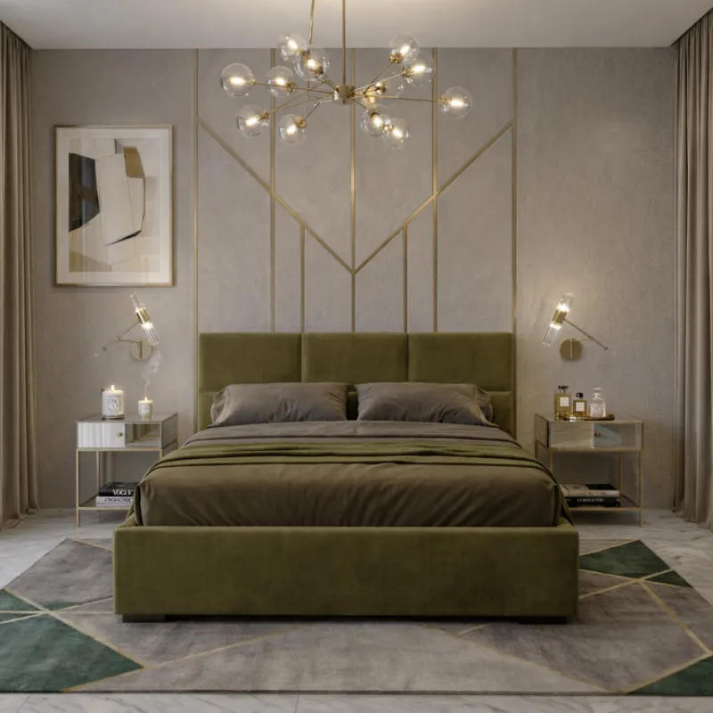 Łóżko tapicerowane 160x200 Macau Moss PORTO