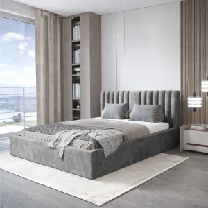 [OUTLET] Łóżko tapicerowane 160x200 VEGAS Center Perfect Harmony 85 - ze stelażem i pojemnikiem na pościel