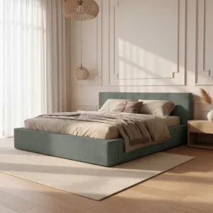  [OUTLET] Łóżko tapicerowane 180x200 ALMA Macau Forest ze stelażem i pojemnikiem