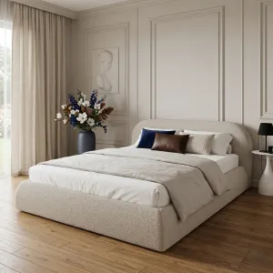 Łóżko tapicerowane ATLANTA SLIM 140x200 beżowe ze stelażem i pojemnikiem Polska produkcja kolor do wyboru