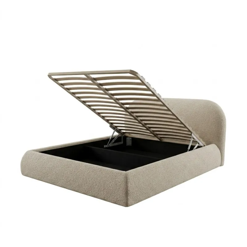 Łóżko tapicerowane ATLANTA SLIM 160x200 ze stelażem i pojemnikiem na pościel, personalizacja koloru oraz rodzaju tkaniny