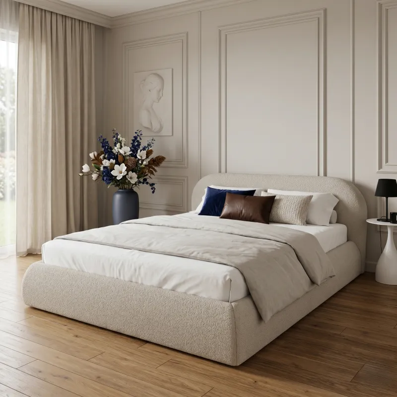 Łóżko tapicerowane ATLANTA SLIM 180x200  ze stelażem i pojemnikiem na pościel, personalizacja koloru oraz rodzaju tkaniny