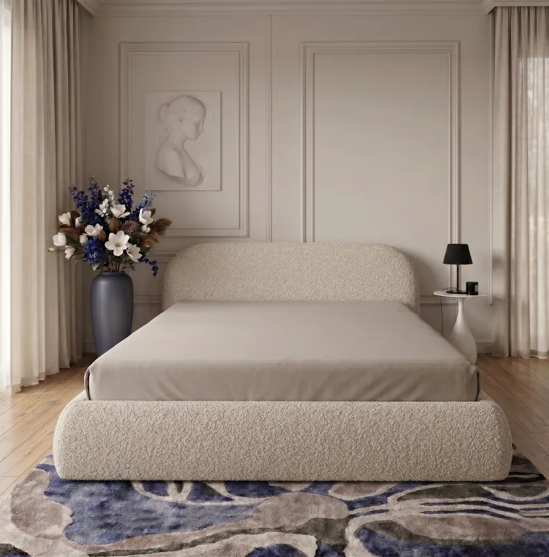 Łóżko tapicerowane ATLANTA SLIM 180x200  ze stelażem i pojemnikiem na pościel, personalizacja koloru oraz rodzaju tkaniny