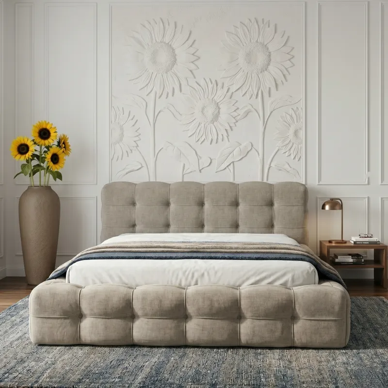 Łóżko tapicerowane GRACE z pojemnikiem i stelażem