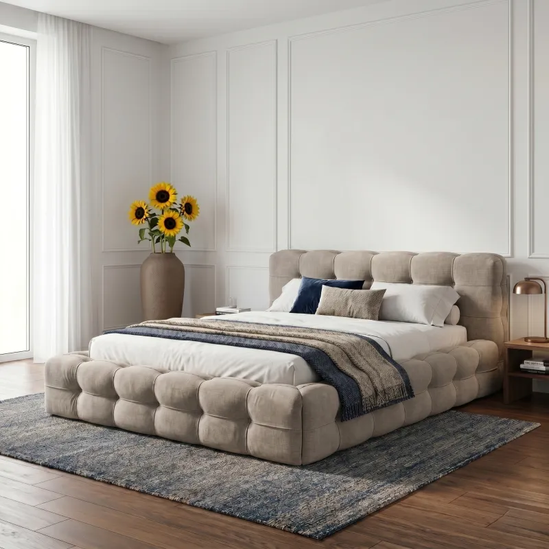 Łóżko tapicerowane GRACE z pojemnikiem i stelażem