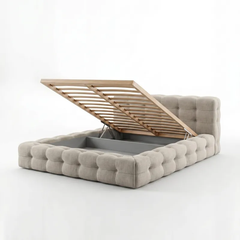 Łóżko tapicerowane GRACE z pojemnikiem i stelażem