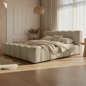 [OUTLET] Łóżko tapicerowane 160x200 ADELL Quelle 06 ze stelażem i pojemnikiem