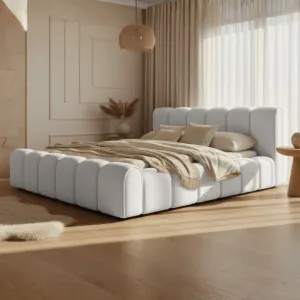 [OUTLET] Łóżko tapicerowane 200x200 ADELL Quelle 01 ze stelażem i pojemnikiem