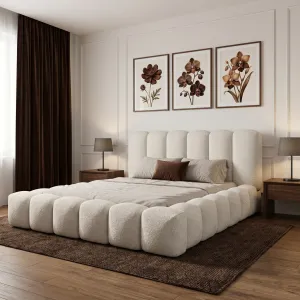 Łóżko tapicerowane 200x200 MIAMI beżowe ze stelażem i pojemnikiem Polska produkcja kolor do wyboru