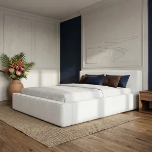 Łóżko tapicerowane 160x200 ALMA białe ze stelażem i pojemnikiem Polska produkcja kolor do wyboru