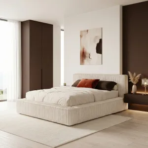 [OUTLET] Łóżko tapicerowane 140x200 MELODY Vito 23 z pojemnikiem i stelażem