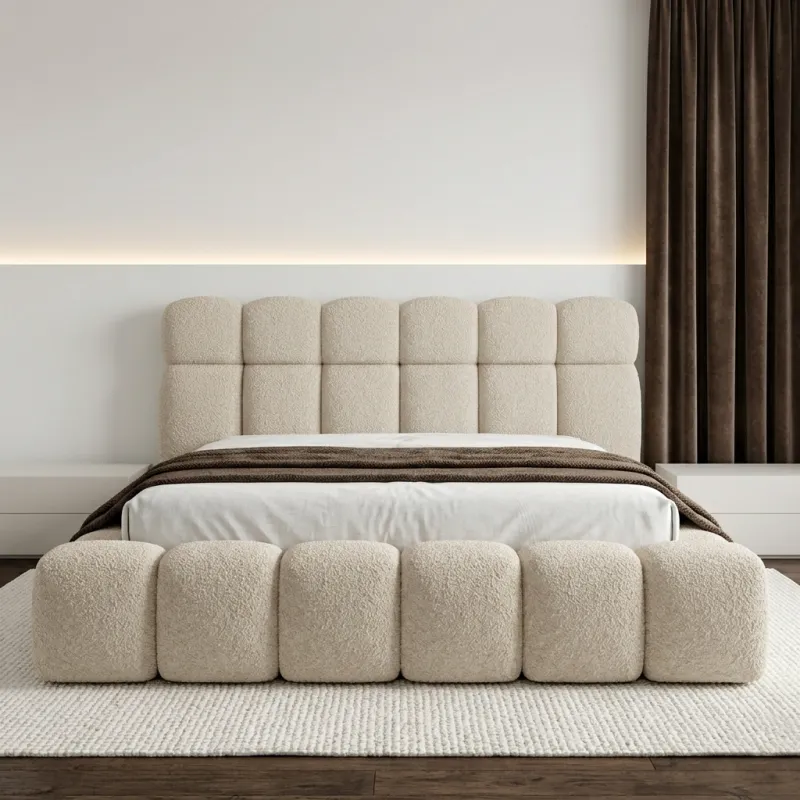 Łóżko tapicerowane 120x200 DENVER beżowe z pojemnikiem i stelażem Polska produkcja kolor do zmiany