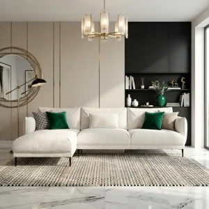 Narożnik FENIX L-kształtny nowoczesny trzyosobowy lewostronny tkanina welur