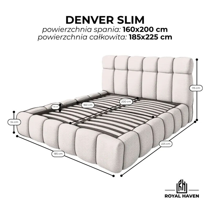 Łóżko tapicerowane 160x200 DENVER