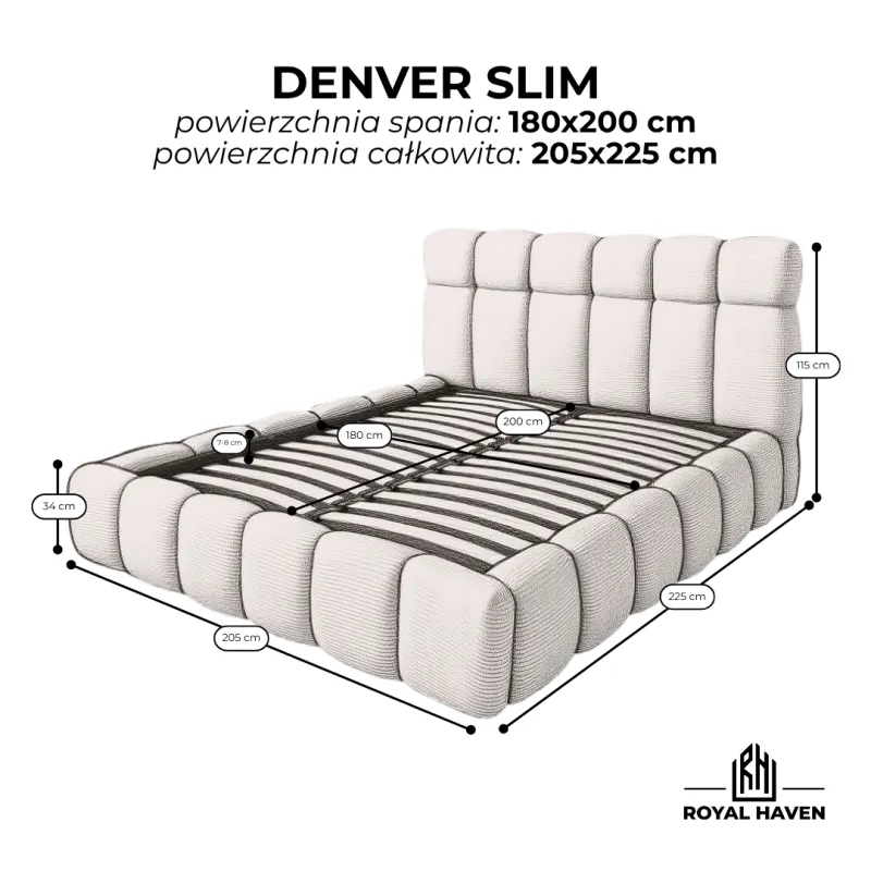 Łóżko tapicerowane 180x200 DENVER