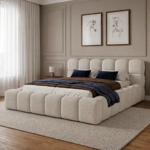 [OUTLET] Łóżko tapicerowane 180x200 BOSTON szary SORELLA 05 Polska produkcja