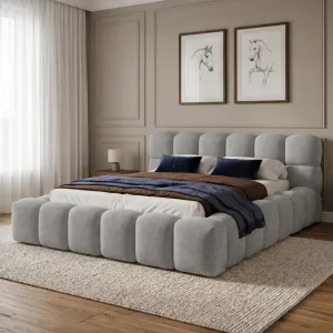 [OUTLET] Łóżko tapicerowane 180x200 BOSTON jasno szary Terra 88 Polska produkcja