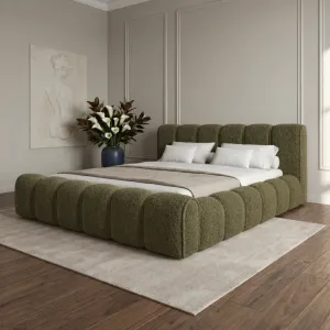 [OUTLET] Łóżko tapicerowane 160x200 ADELL zielone Quelle 38 ze stelażem i pojemnikiem