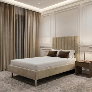  Łóżko tapicerowane hotelowe 90x200 AMBER Classic beżowe Polska produkcja możliwość łączenia kolor do wyboru 