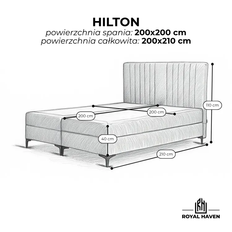 Łóżko kontynentalne 200x200 HILTON