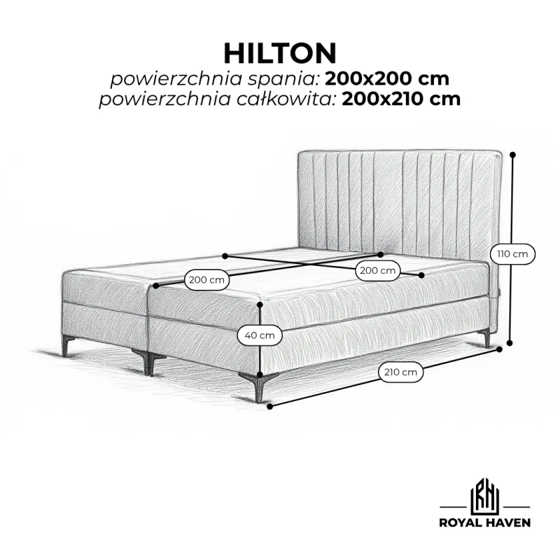 Łóżko kontynentalne 200x200 HILTON