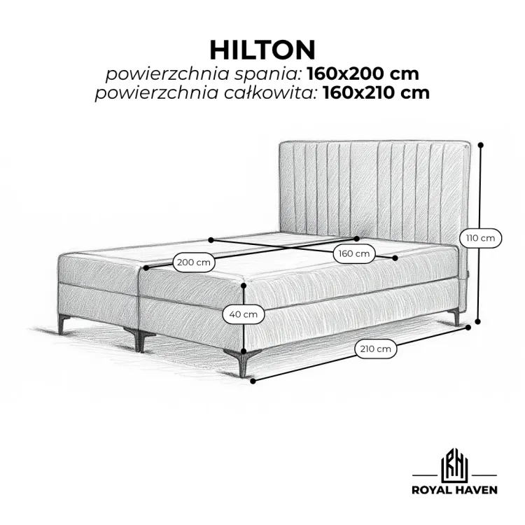 Łóżko kontynentalne 160x200 HILTON