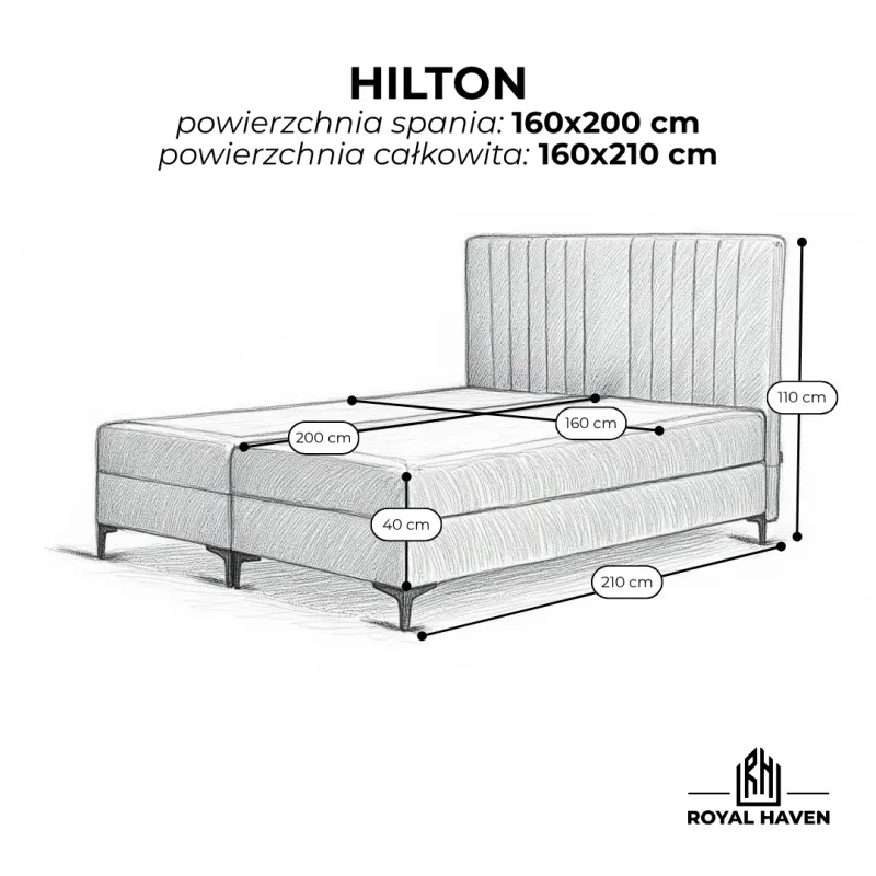 Łóżko kontynentalne 160x200 HILTON