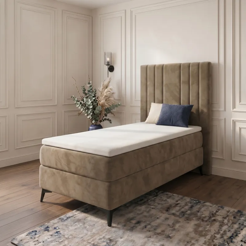Łóżko kontynentalne beżowe 120x200 HILTON
