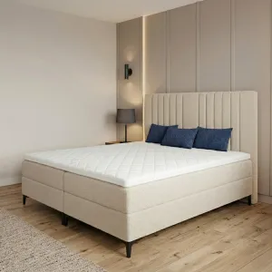 Łóżko kontynentalne 140x200 HILTON beżowe z materacem i pojemnikiem Polska produkcja kolor do wyboru 