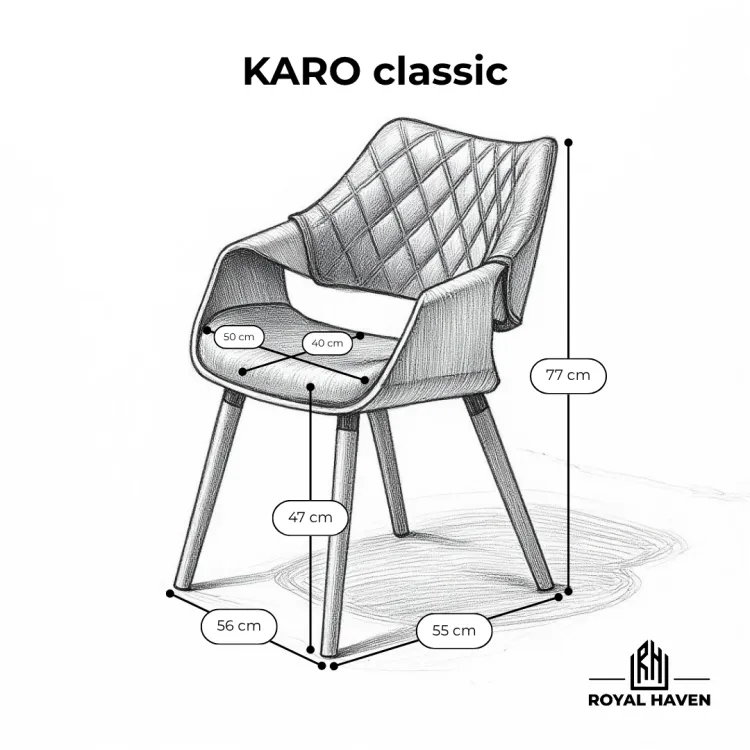 Krzesło tapicerowane welurowe KARO classic nowoczesne