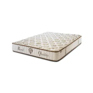 Materac Hybrydowy 200x200 H3 Średnio Twardy Kieszeniowy 7 stref Beżowy ROYAL SLIM 26 cm