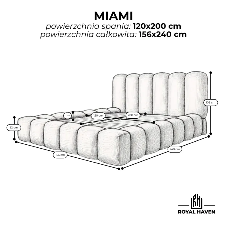 Łóżko tapicerowane 120x200 MIAMI