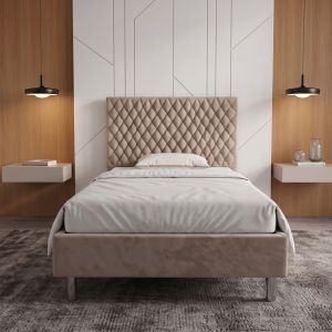 Łóżko tapicerowane hotelowe 90x200 AMBER Bentley beżowe Polska produkcja możliwość łączenia kolor do wyboru