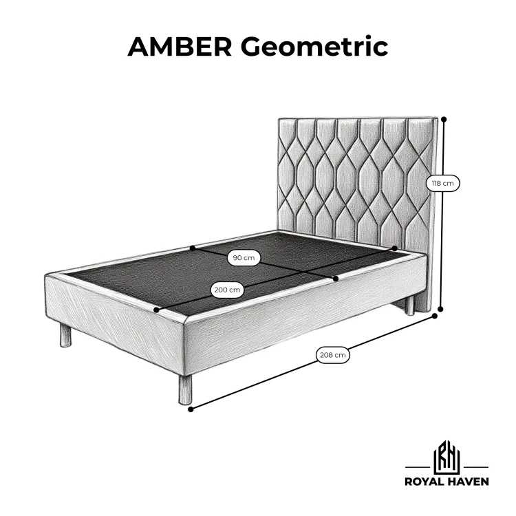 Łóżko tapicerowane hotelowe 90x200 AMBER Geometric beżowe Polska produkcja możliwość łączenia kolor do wyboru
