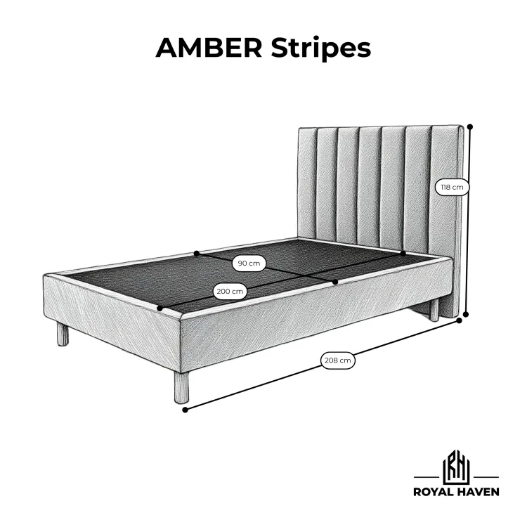 Łóżko tapicerowane hotelowe 90x200 AMBER Stripes brązowe Polska produkcja możliwość łączenia kolor do wyboru